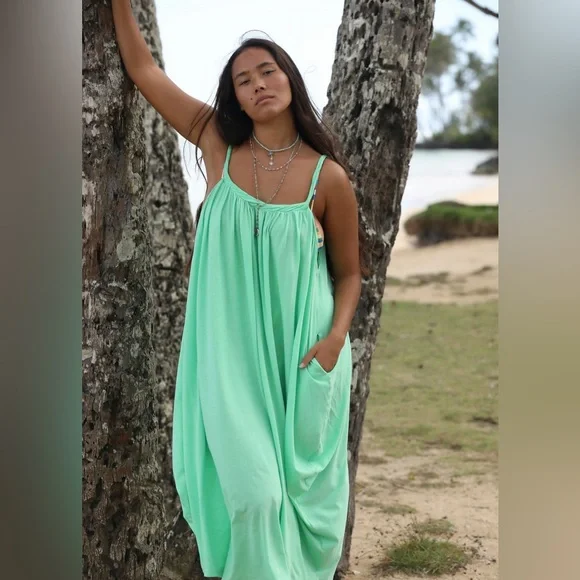 NEW Free People Twisted Low-Back Midi | GREEN DROP - Picture 3 of 5